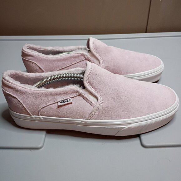 Vans Shoes - Vans Pink Suede Women's Slip on Shoes Size 8.5